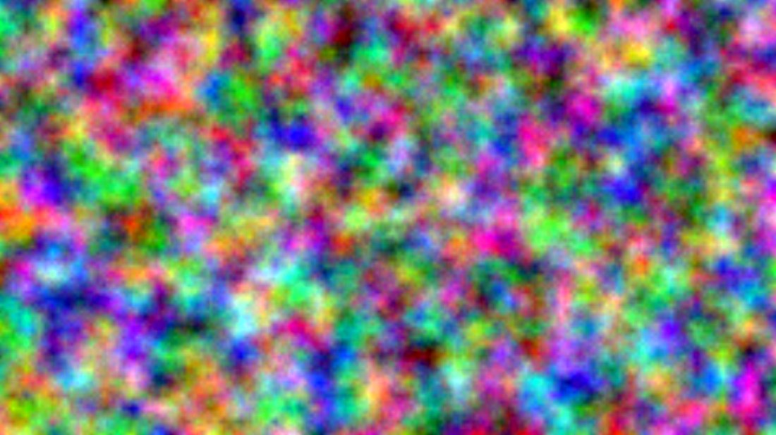 The projected emission pattern for the frame: a BLAKE3-derived field of colour